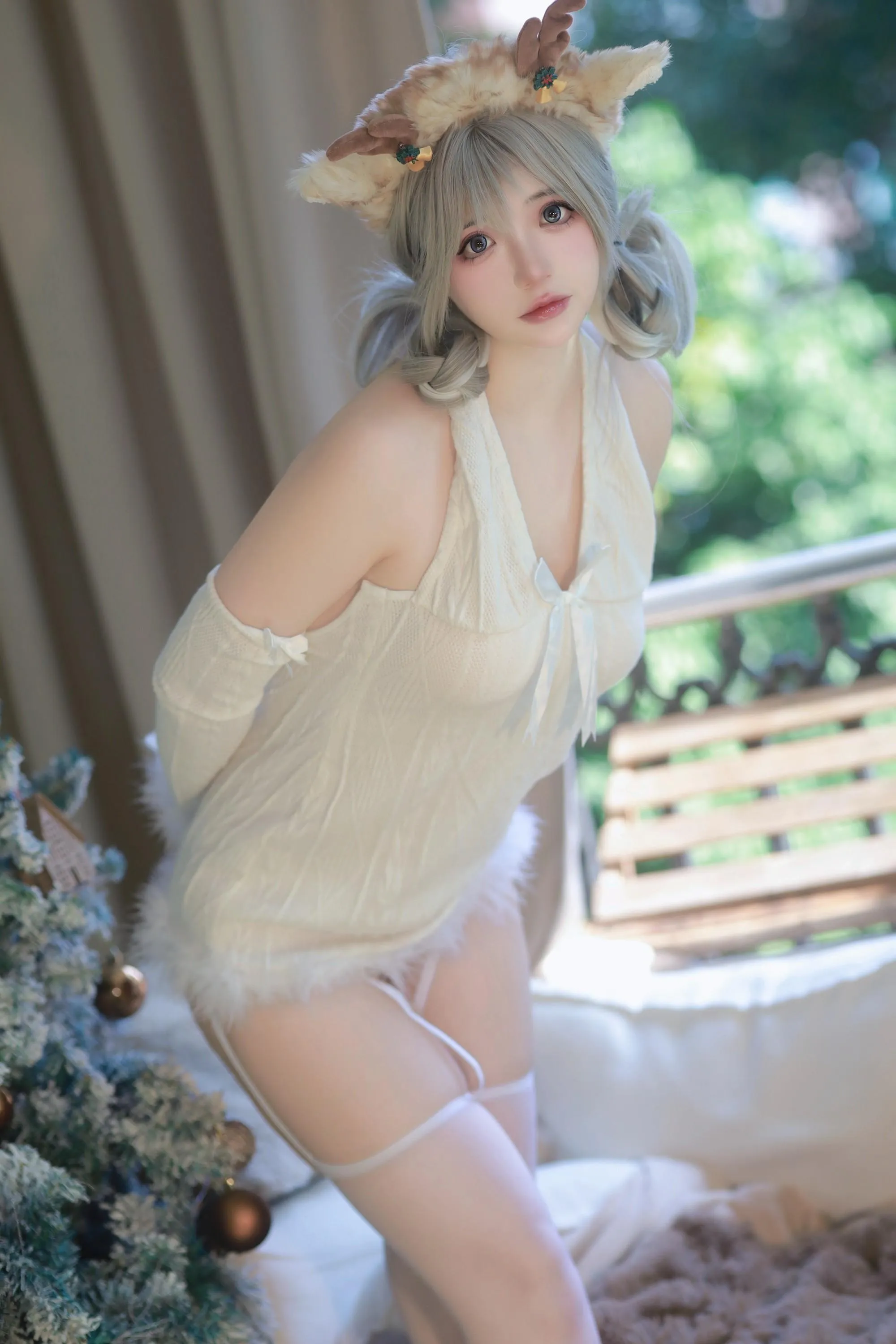 疯猫ss – NO.130 圣诞特典白色毛衣 [98P]插图7